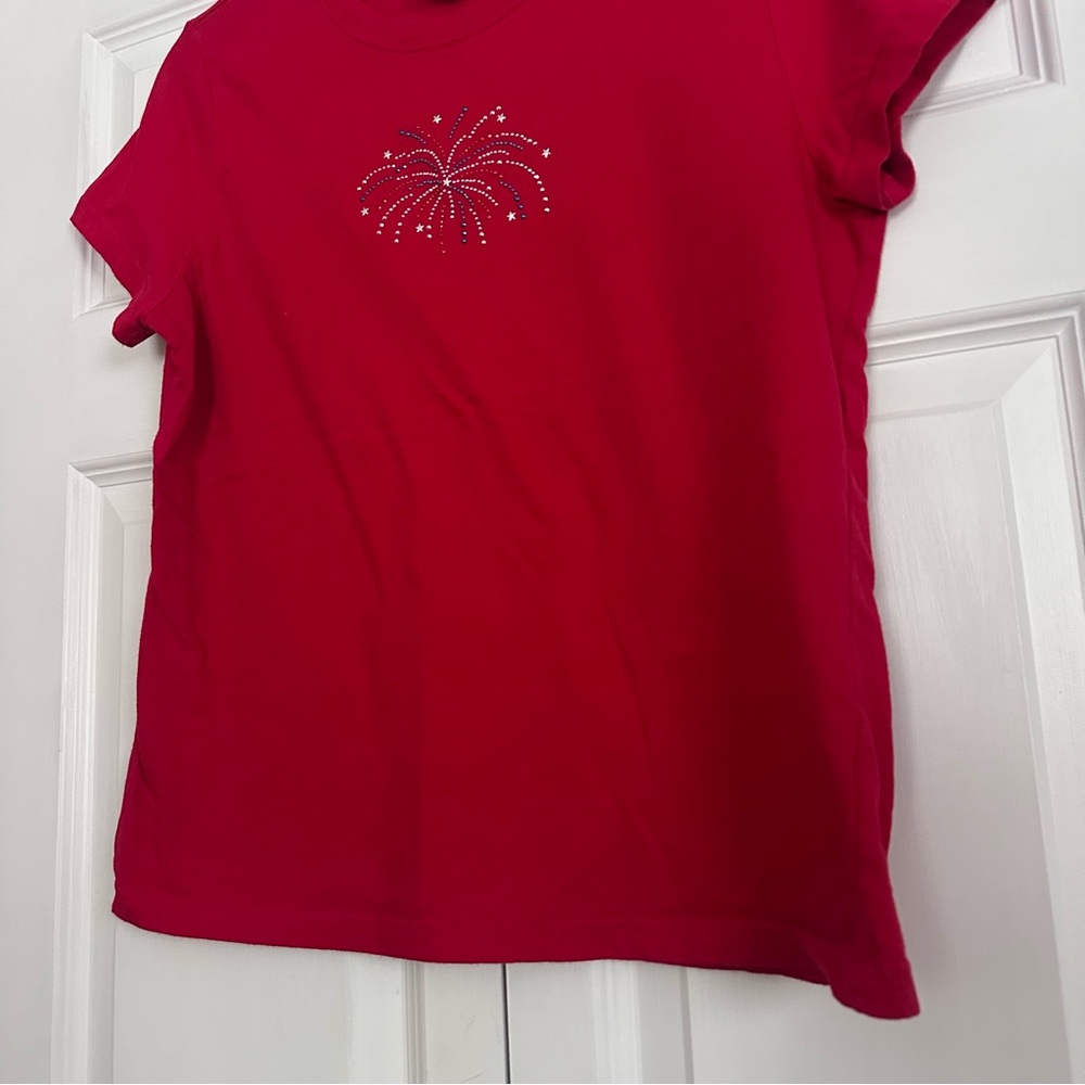 Red Rhinestone Firework Tee - Picture 3 of 10